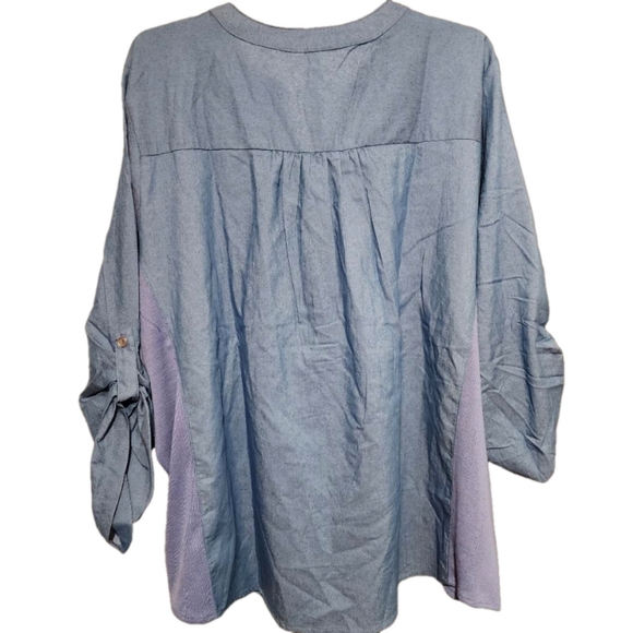 NY Collection Women's Blue Top size 2X - Picture 3 of 3